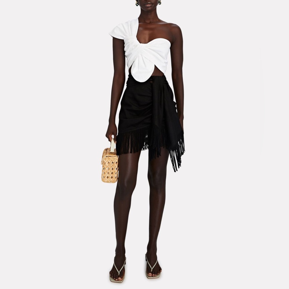 JUST BEE‎ QUEEN CHARLIE FRINGE MINI SKIRT BLACK XS